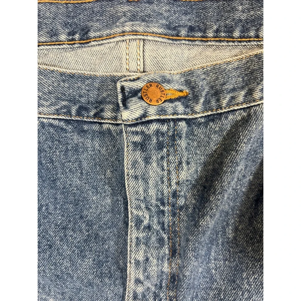 Rustler Jeans Men's 42x30 Blue Denim Relaxed Fit Cotton Jeans Normcore Grandpa